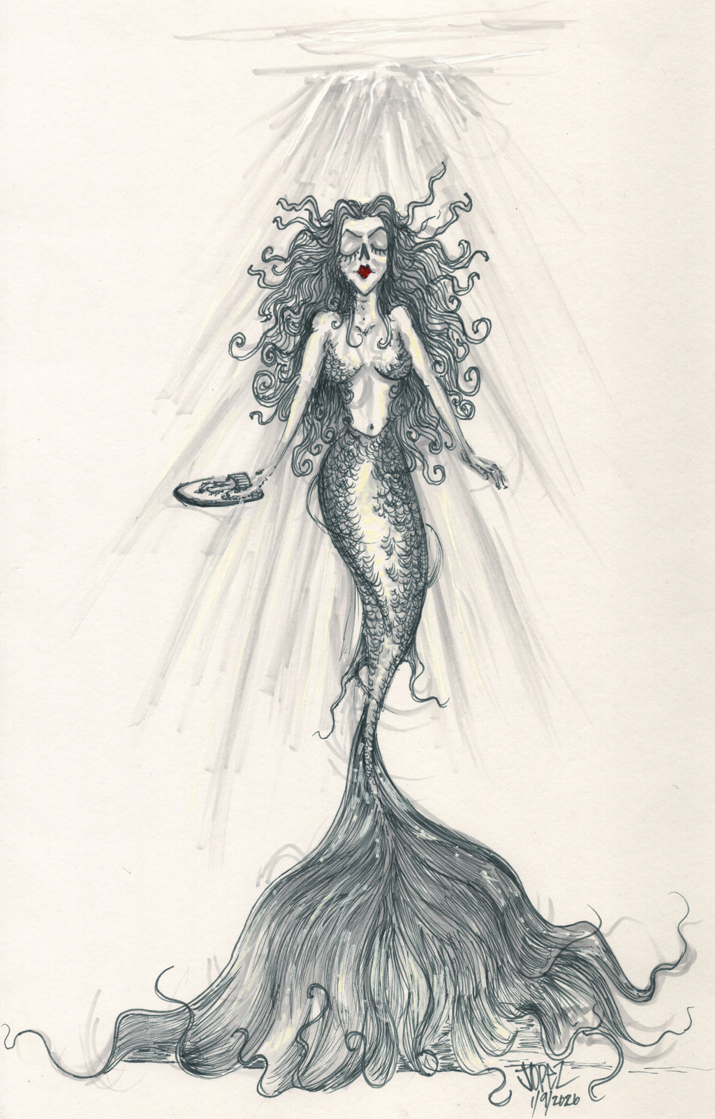 Mermaid, Short Sleeve, Heavyweight Street T-Shirt