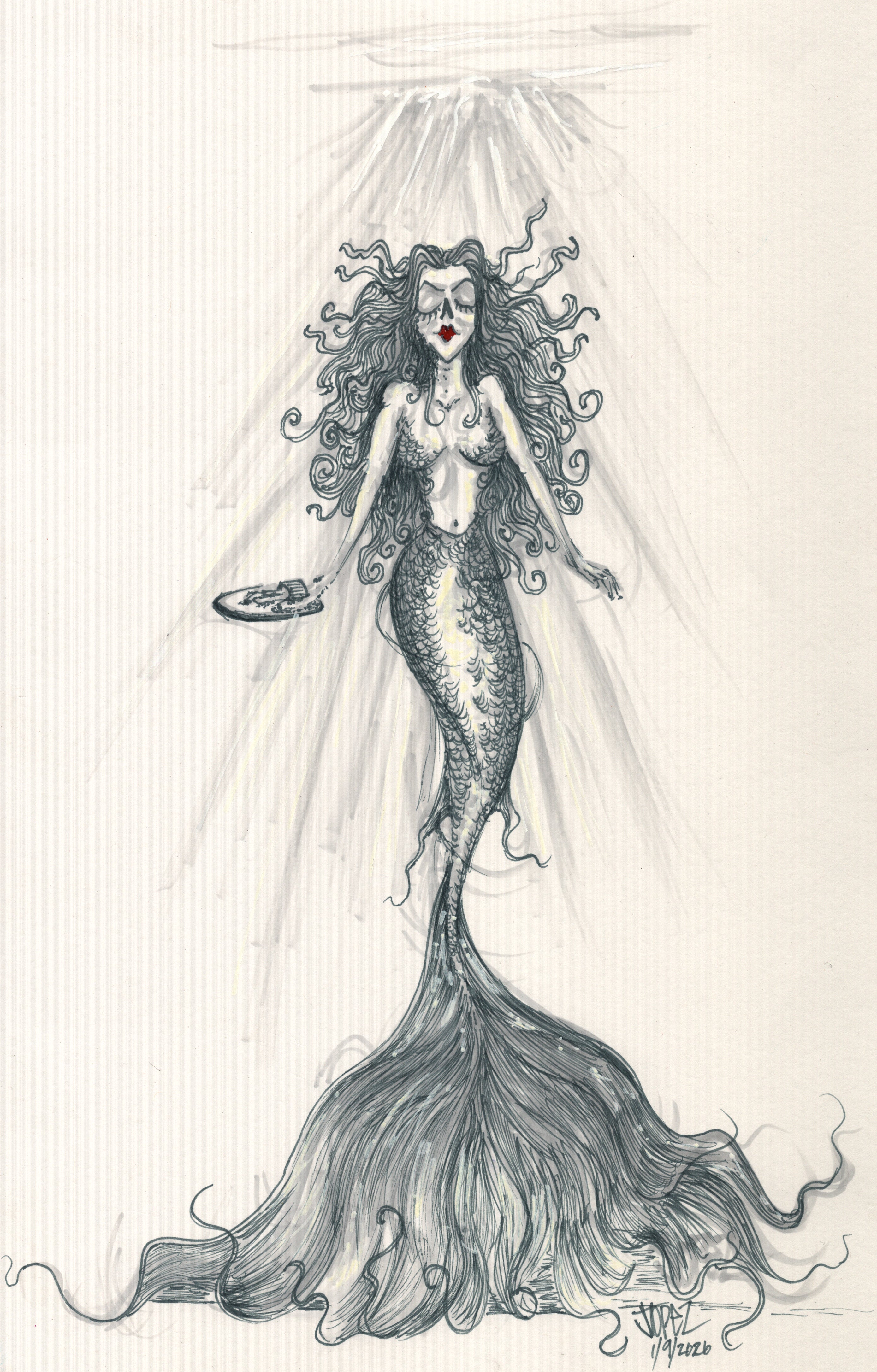 Mermaid, Short Sleeve, Heavyweight Street T-Shirt